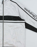 Vintage 1990s Champion Silver Canvas Shell Windbreaker Jacket - XL