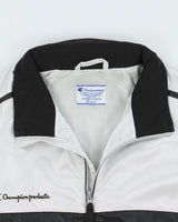 Vintage 1990s Champion Silver Canvas Shell Windbreaker Jacket - XL