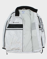 Vintage 1990s Champion Silver Canvas Shell Windbreaker Jacket - XL