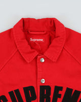 FW2018 Supreme Snap Front Twill Canvas Coach Jacket - L