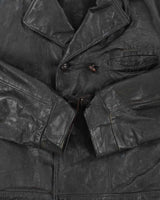 Vintage 1960s Paris Double Breasted Cropped Leather Jacket - M
