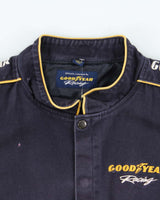 Vintage Y2K 00s Good Year Racing Nascar Distressed Canvas Bomber Jacket - L