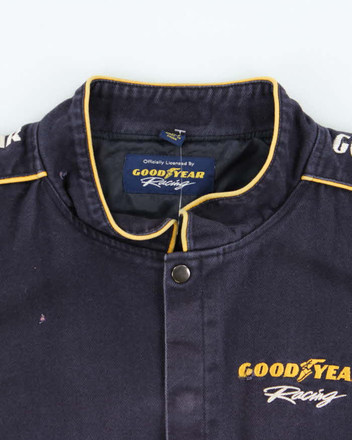 Vintage Y2K 00s Good Year Racing Nascar Distressed Canvas Bomber Jacket - L