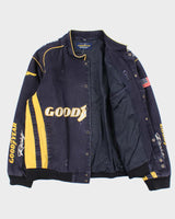 Vintage Y2K 00s Good Year Racing Nascar Distressed Canvas Bomber Jacket - L