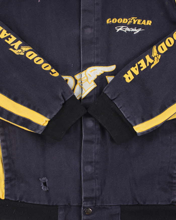 Vintage Y2K 00s Good Year Racing Nascar Distressed Canvas Bomber Jacket - L