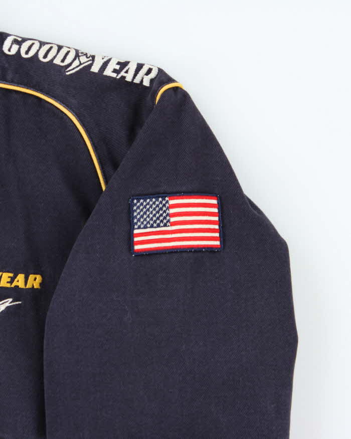 Vintage Y2K 00s Good Year Racing Nascar Distressed Canvas Bomber Jacket - L