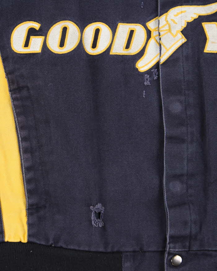Vintage Y2K 00s Good Year Racing Nascar Distressed Canvas Bomber Jacket - L