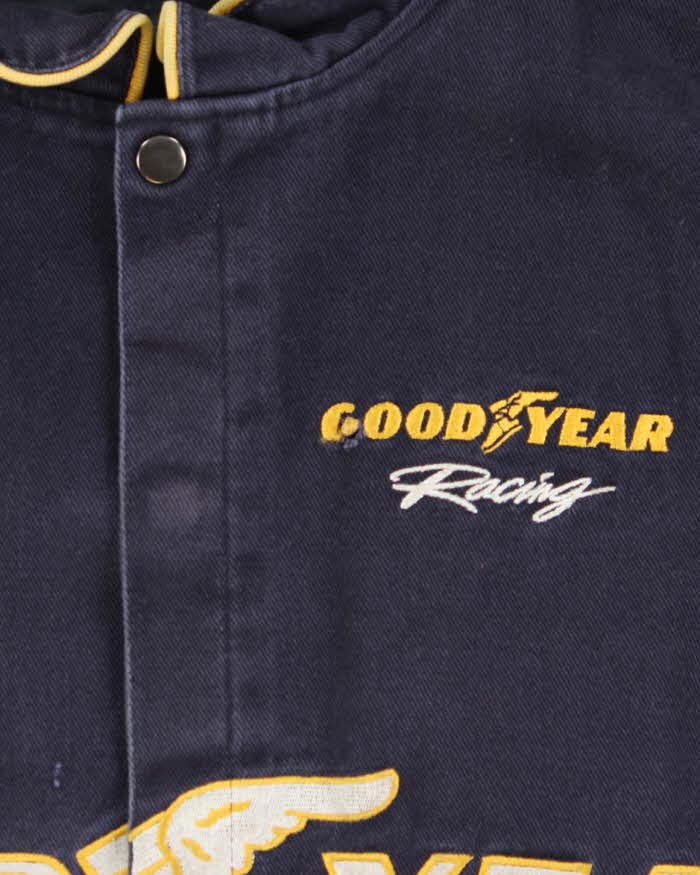 Vintage Y2K 00s Good Year Racing Nascar Distressed Canvas Bomber Jacket - L