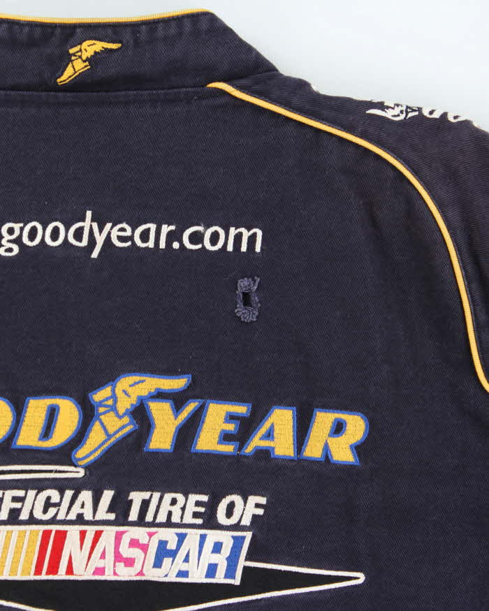 Vintage Y2K 00s Good Year Racing Nascar Distressed Canvas Bomber Jacket - L