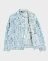Vintage True Religion Frayed Sheer Light Wash Denim Jacket - L