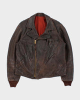 Vintage 1960s Union Made In USA Goatskin Leather Biker Jacket - L
