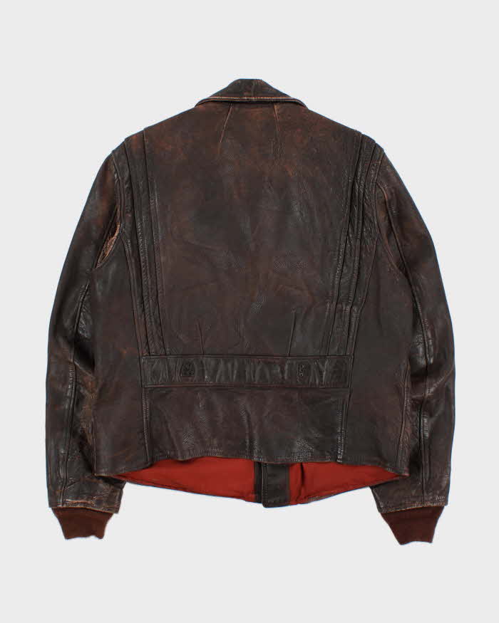 Vintage 1960s Union Made In USA Goatskin Leather Biker Jacket - L