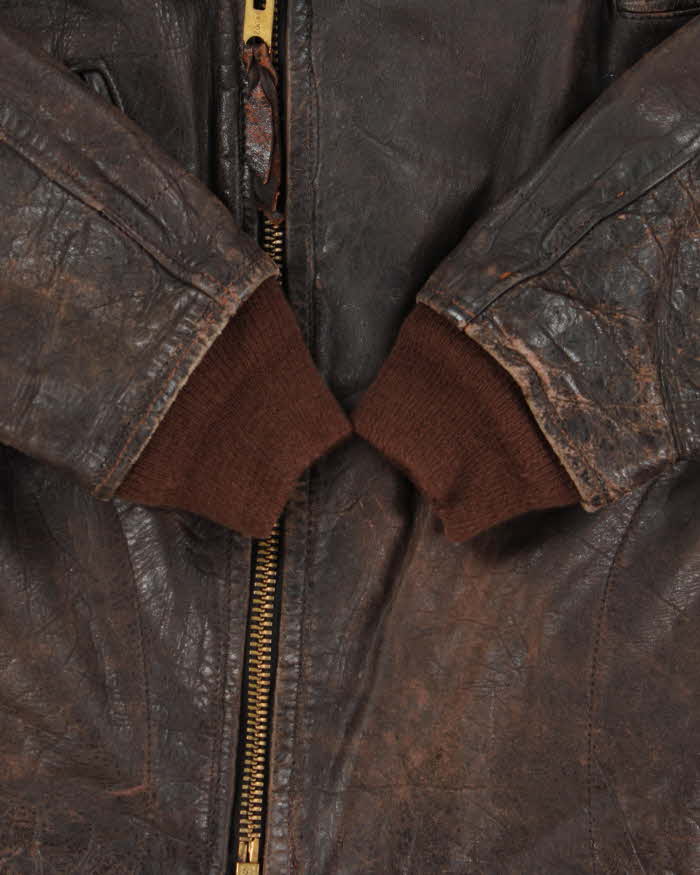 Vintage 1960s Union Made In USA Goatskin Leather Biker Jacket - L