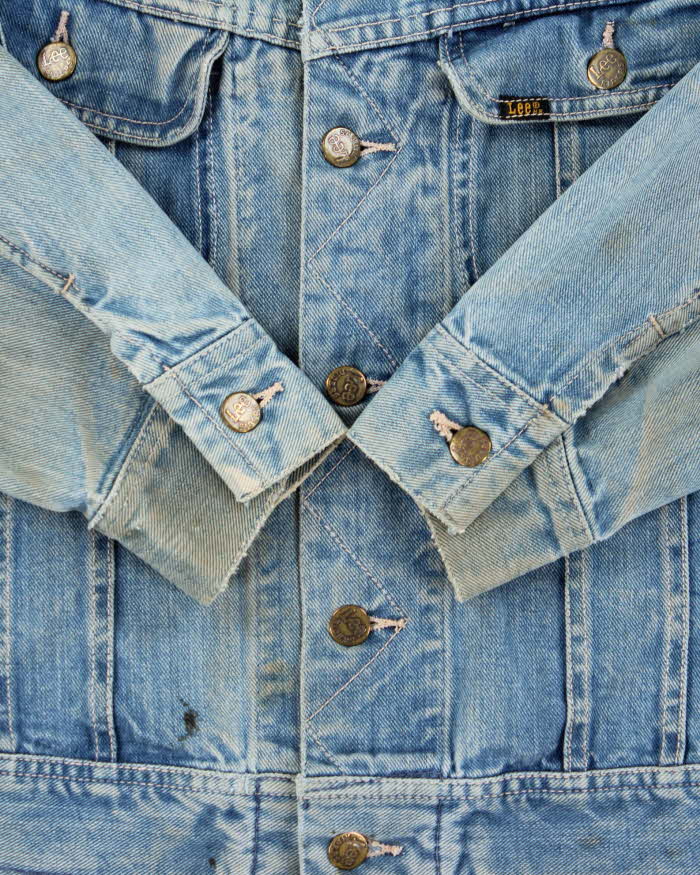 Vintage 1970s Lee Mud Wash Denim Trucker Jacket - M