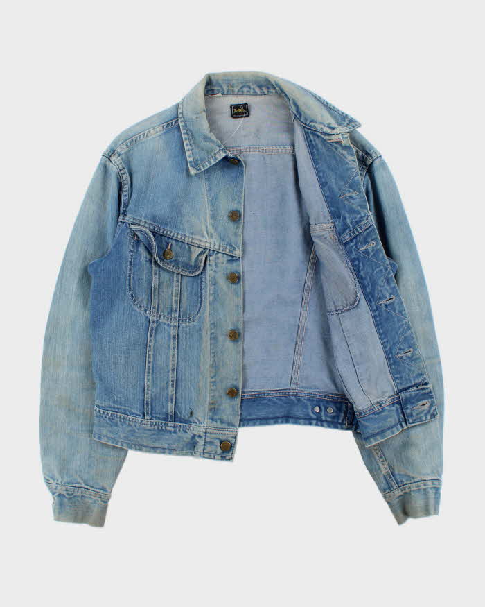 Vintage 1970s Lee Mud Wash Denim Trucker Jacket - M