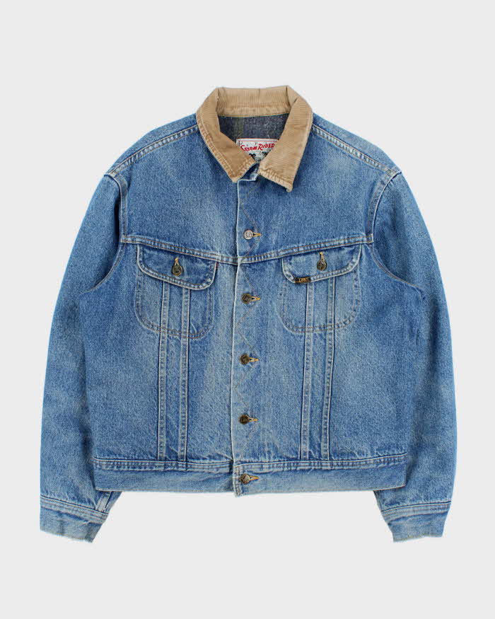 Vintage 1991 Lee Storm Rider Made In Canada Blanket Lined Denim Trucker Jacket - L