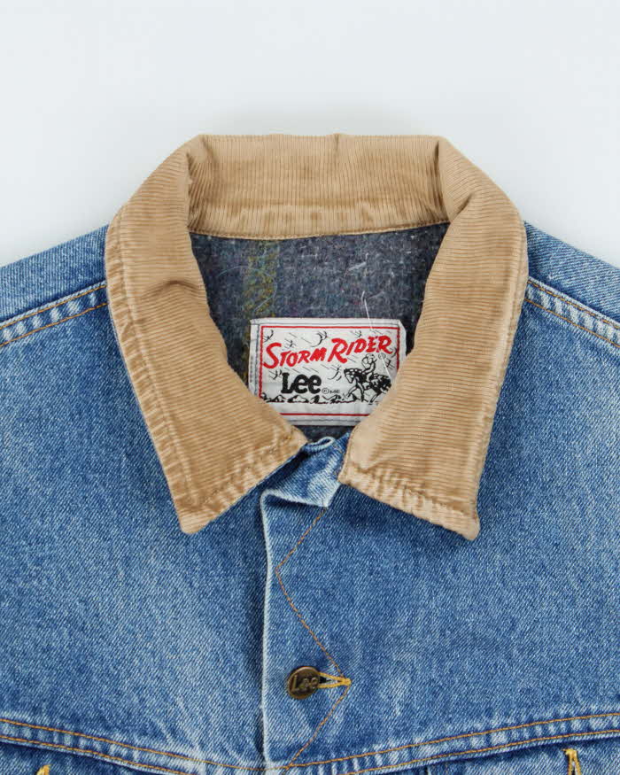 Vintage 1991 Lee Storm Rider Made In Canada Blanket Lined Denim Trucker Jacket - L