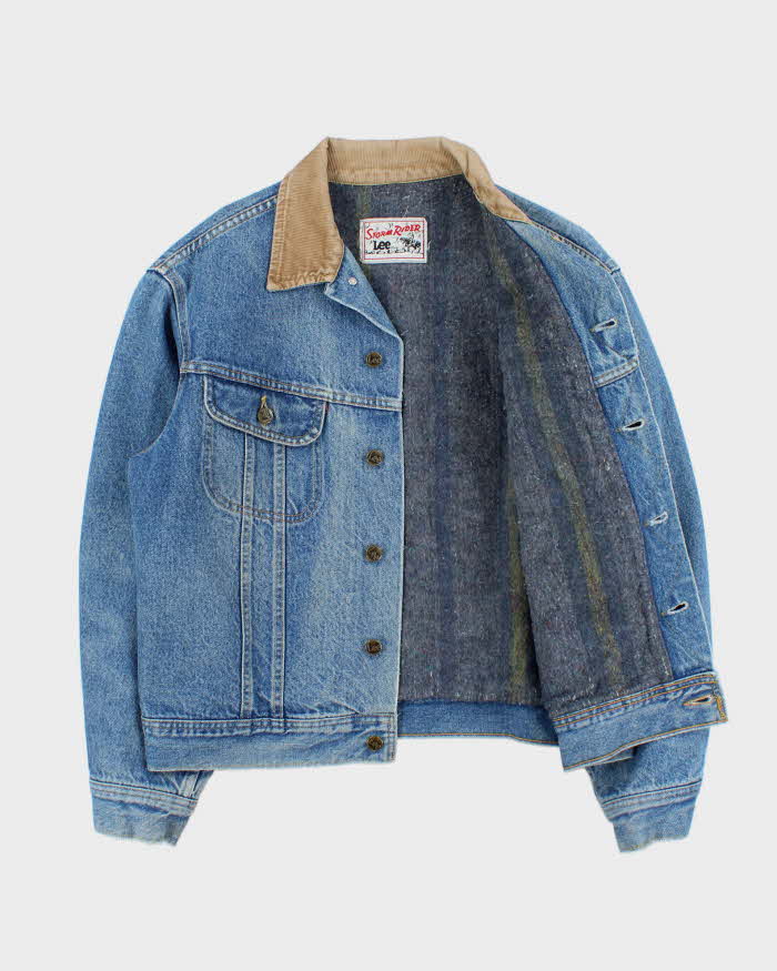 Vintage 1991 Lee Storm Rider Made In Canada Blanket Lined Denim Trucker Jacket - L