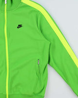 Vintage Y2K 00s Nike Volt Green Classic Track Jacket - M