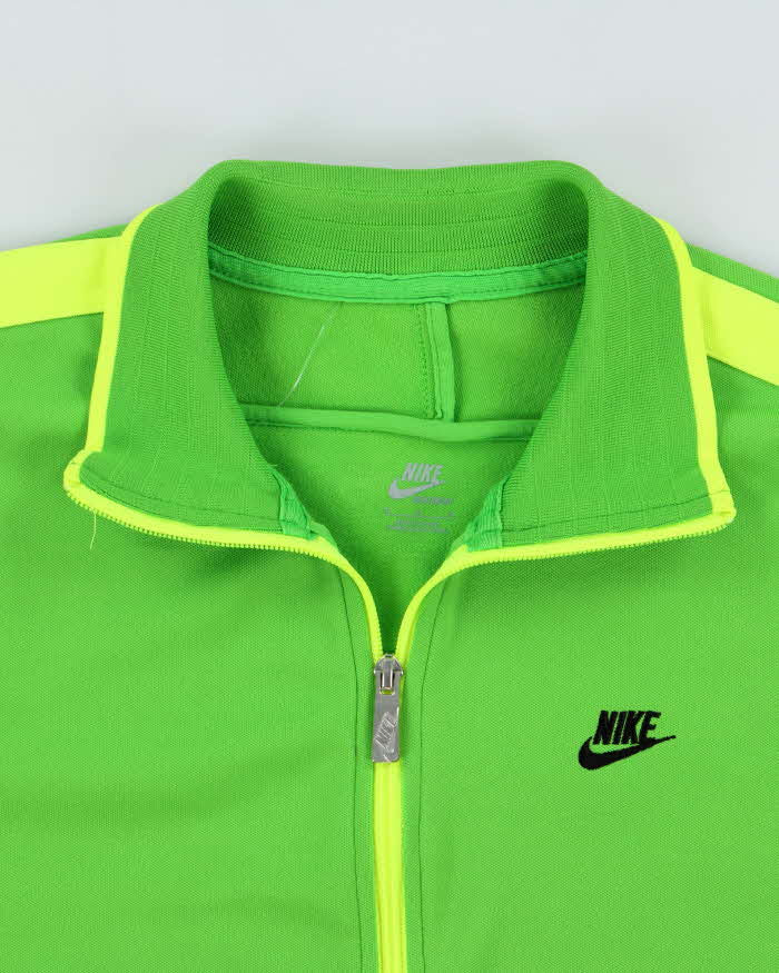 Vintage Y2K 00s Nike Volt Green Classic Track Jacket - M