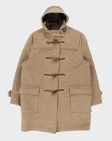 Vintage 1970s Gloverall Made In England Tartan Lined Heavyweight Wool Duffle Coat - L