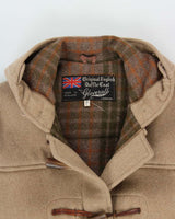 Vintage 1970s Gloverall Made In England Tartan Lined Heavyweight Wool Duffle Coat - L