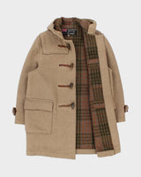 Vintage 1970s Gloverall Made In England Tartan Lined Heavyweight Wool Duffle Coat - L