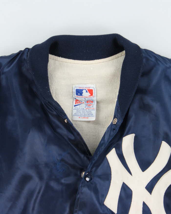 Vintage 1980s New York Yankees MLB Felco Union Made In USA Satin Varsity Baseball Jacket - XL