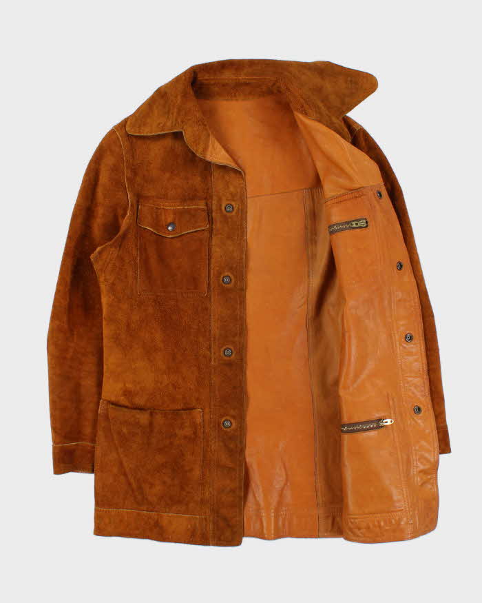 Vintage 1970s Sprung Western Wear Made In Canada Reversible Suede Leather Jacket - M