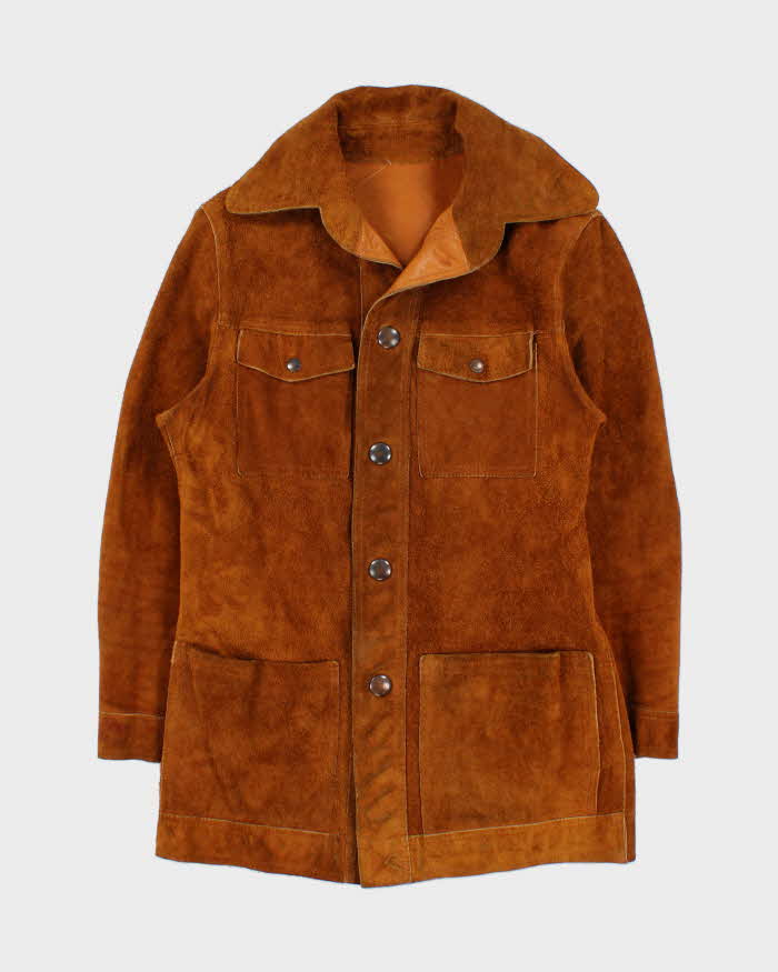 Vintage 1970s Sprung Western Wear Made In Canada Reversible Suede Leather Jacket - M