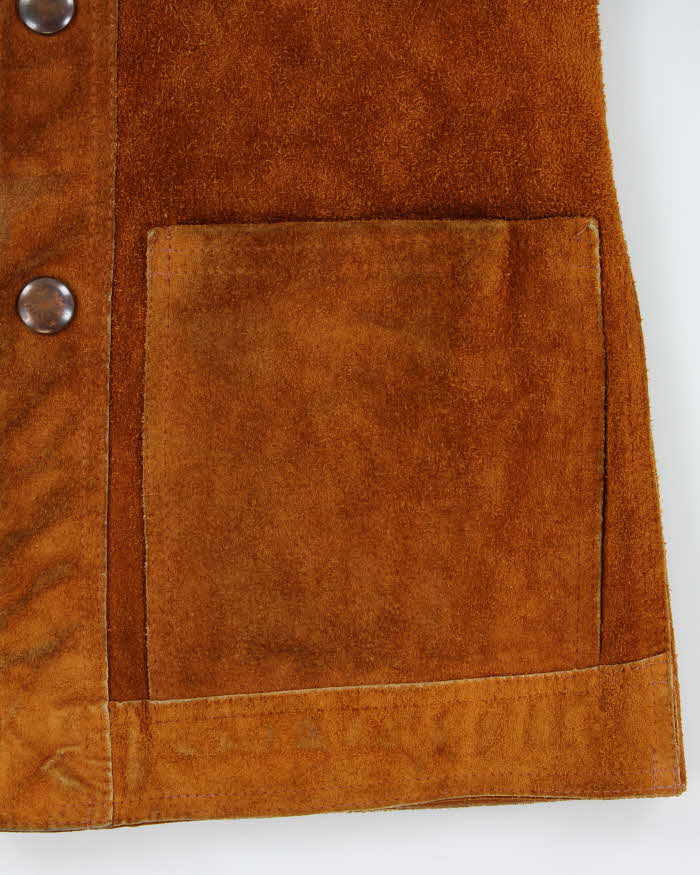 Vintage 1970s Sprung Western Wear Made In Canada Reversible Suede Leather Jacket - M