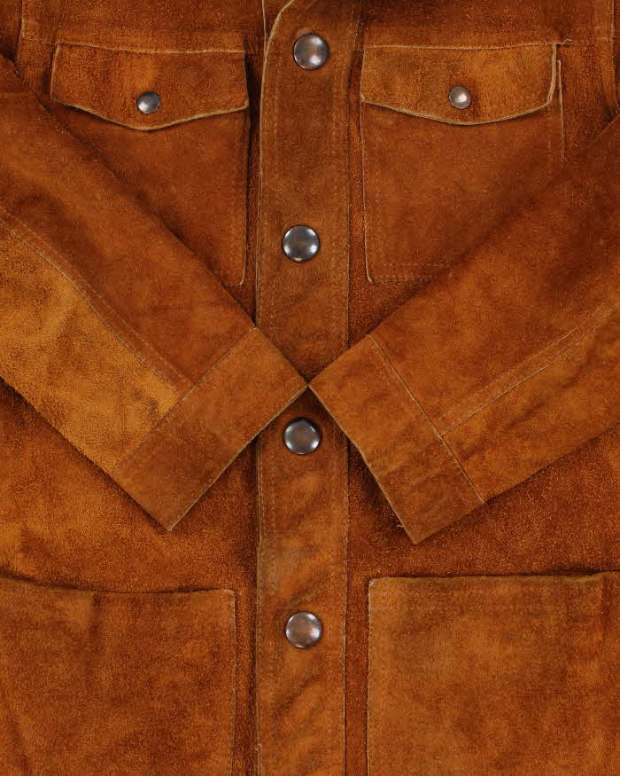 Vintage 1970s Sprung Western Wear Made In Canada Reversible Suede Leather Jacket - M