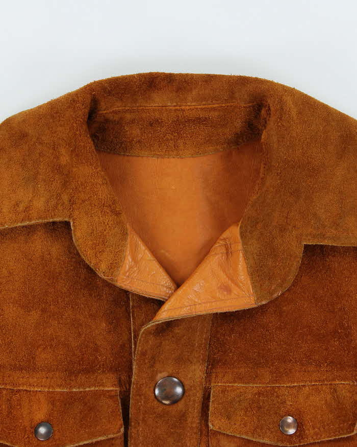 Vintage 1970s Sprung Western Wear Made In Canada Reversible Suede Leather Jacket - M