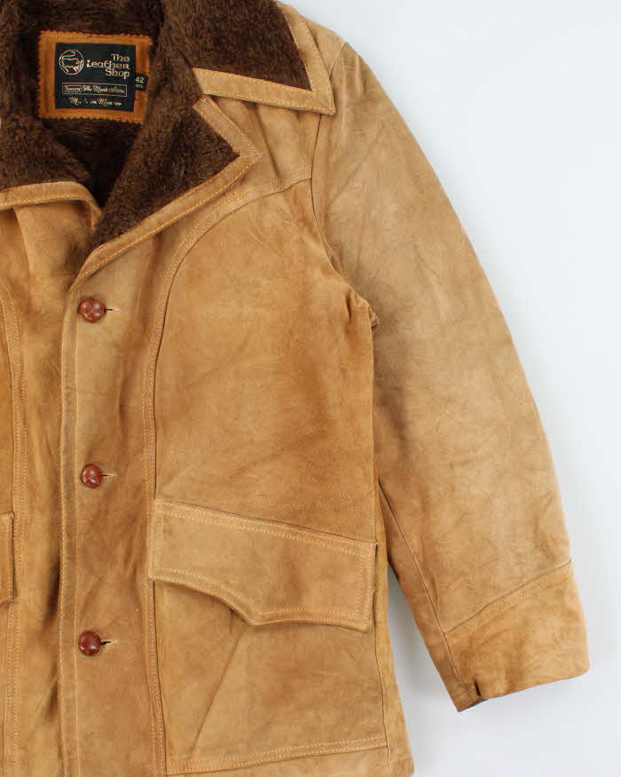 Vintage 1990s Sears Western Shearling Suede Jacket - L