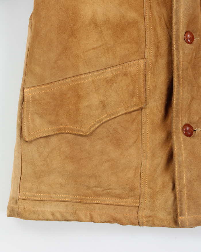 Vintage 1990s Sears Western Shearling Suede Jacket - L