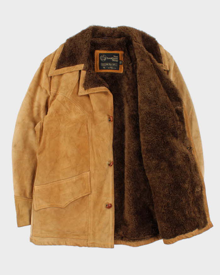 Vintage 1990s Sears Western Shearling Suede Jacket - L