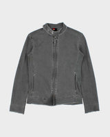 Vintage Y2K 00s Diesel Freebooters Moto Sweatshirt Jacket - S