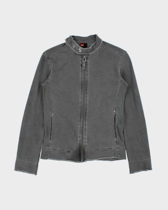 Vintage Y2K 00s Diesel Freebooters Moto Sweatshirt Jacket - S