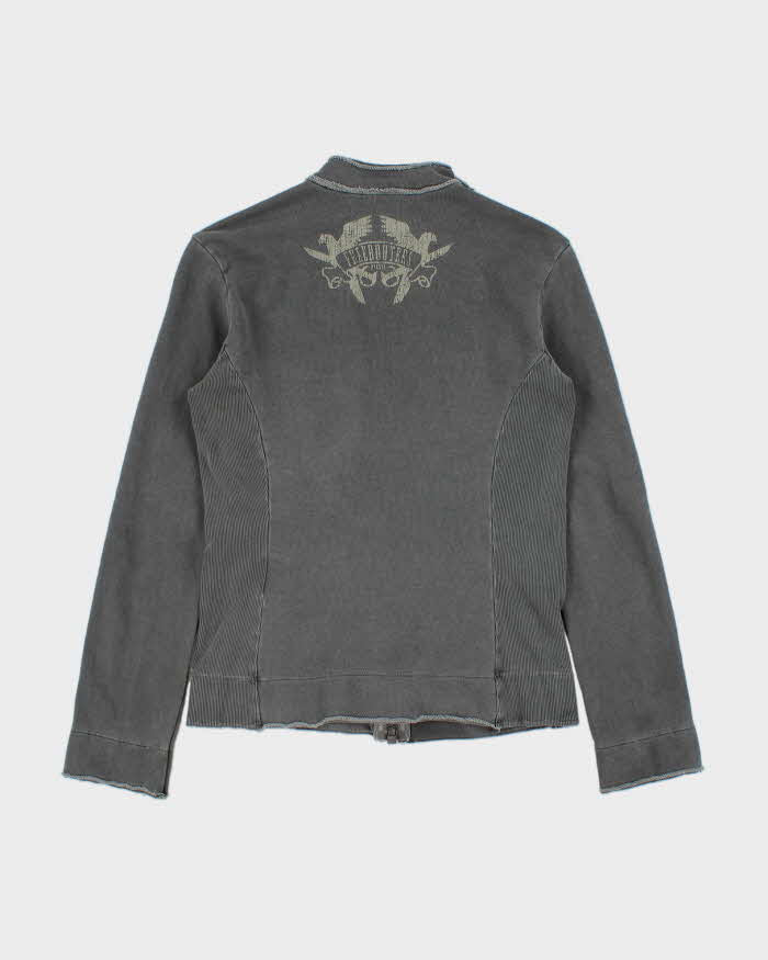 Vintage Y2K 00s Diesel Freebooters Moto Sweatshirt Jacket - S