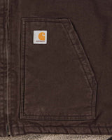 Vintage Carhartt Washed Duck Canvas Multi-Pocket Sherpa Lined Workwear Gilet - L