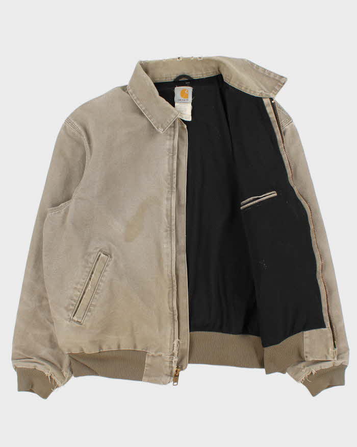 Vintage 2003 Y2K Carhartt J102 Desert Sante Fe Mesh Lined Distressed Canvas Workwear Bomber Jacket - L
