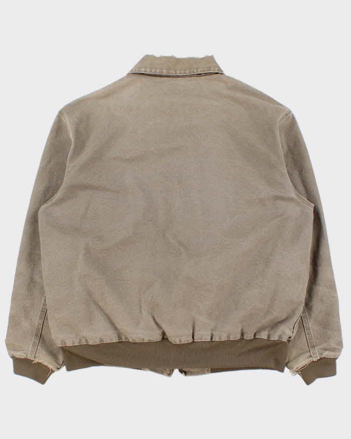 Vintage 2003 Y2K Carhartt J102 Desert Sante Fe Mesh Lined Distressed Canvas Workwear Bomber Jacket - L