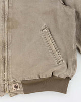 Vintage 2003 Y2K Carhartt J102 Desert Sante Fe Mesh Lined Distressed Canvas Workwear Bomber Jacket - L