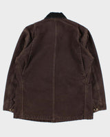 Vintage 2005 Y2K Carhartt C02 DKB Sandstone Duck Canvas Blanket-Lined Chore Jacket - M