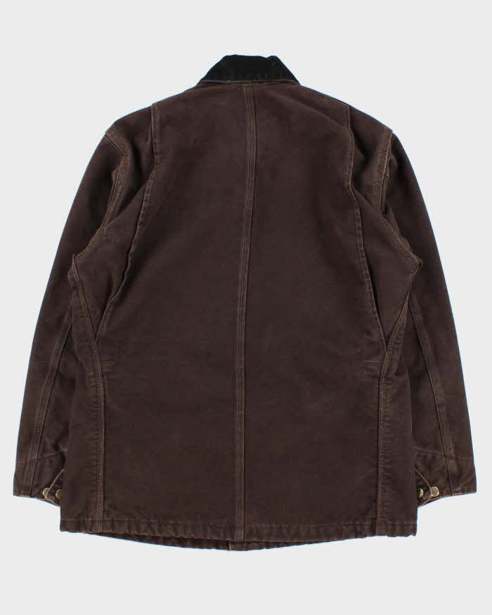 Vintage 2005 Y2K Carhartt C02 DKB Sandstone Duck Canvas Blanket-Lined Chore Jacket - M