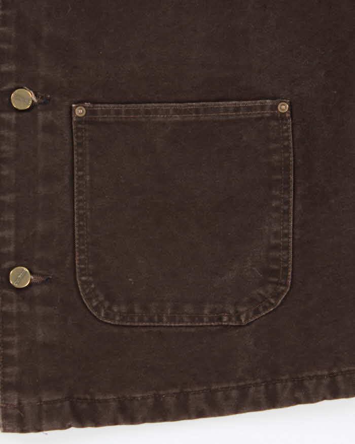 Vintage 2005 Y2K Carhartt C02 DKB Sandstone Duck Canvas Blanket-Lined Chore Jacket - M