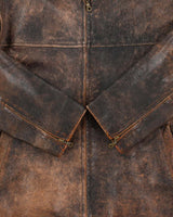 Vintage Y2K 00s Bolero Italian Cafe Racer Patina Leather Moto Jacket - M