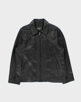 Vintage Y2K 00s Eddie Bauer Pebbled Leather Moto Harrington Jacket - XL
