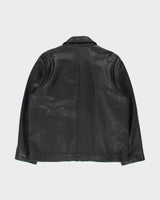 Vintage Y2K 00s Eddie Bauer Pebbled Leather Moto Harrington Jacket - XL