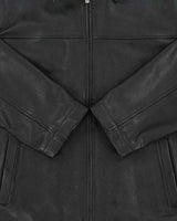 Vintage Y2K 00s Eddie Bauer Pebbled Leather Moto Harrington Jacket - XL